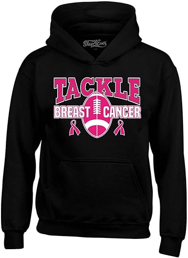 Amazon Com Shop4ever Tackle Breast Cancer Awareness Hoodie Sweatshirts Clothing