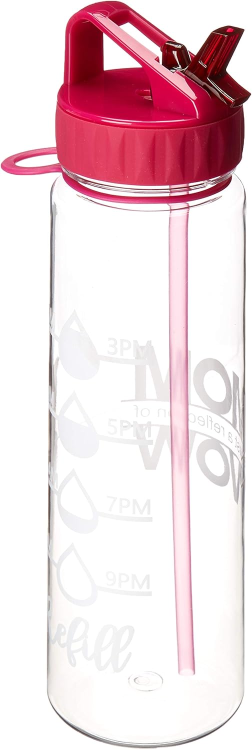 vBU Water Bottle with Time Marker for Busy Moms 30 Ounce with Straw, Flip Top and Carrying Loop for Ease and Convenience. No BPA, Eco Friendly Mom is a Reflection of Wow: Sports & Outdoors
