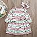 Mini honey Toddler Kids Baby Girl Christmas Costume Long Sleeve Tutu Dress Headband Outfits (Multicolor, 12-18 Months)