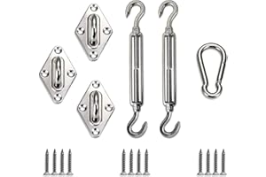 Goleray Sun Shade Sail Hardware Kits 304 Stainless Steel for Triangle Shade Sail Installation(6 Inches)