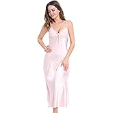 CurveBay Victorian Silk Nightgown Women Girls Long Sleeveless Satin Princess Lingerie