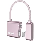 BENFEI USB C to Audio Jack Adapter with 60W Fast Charging, USB-C to 3.5mm Female Headphone Compatible with iPhone 16/15 Pro M