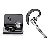 Bluetooth Headset,Wireless Bluetooth Earpiece with 800mAh Charging Case 80 Hours Talking Time Built-in CVC8.0 Dual-Mic Active Noise Cancelling V5.1 Hands-Free Headphones for Trucker/Office (C1, Black)