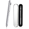 smttw 4 in1 Multi-Function Refillable & Retractable Ballpoint Pen + 0.5mm Mechanical Pencil, Fine Point, Silver Metal Barrel, Black/Red/Blue Inks, Multicolor Pen With Metal Gift Box
