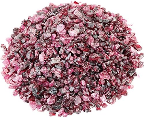 eGlomart 1 lb/Bag Garnet Tumbled Chips, Small Stone Crushed Pieces Irregular Shaped Stones Healing Reiki Crystal-[About 460 gram]