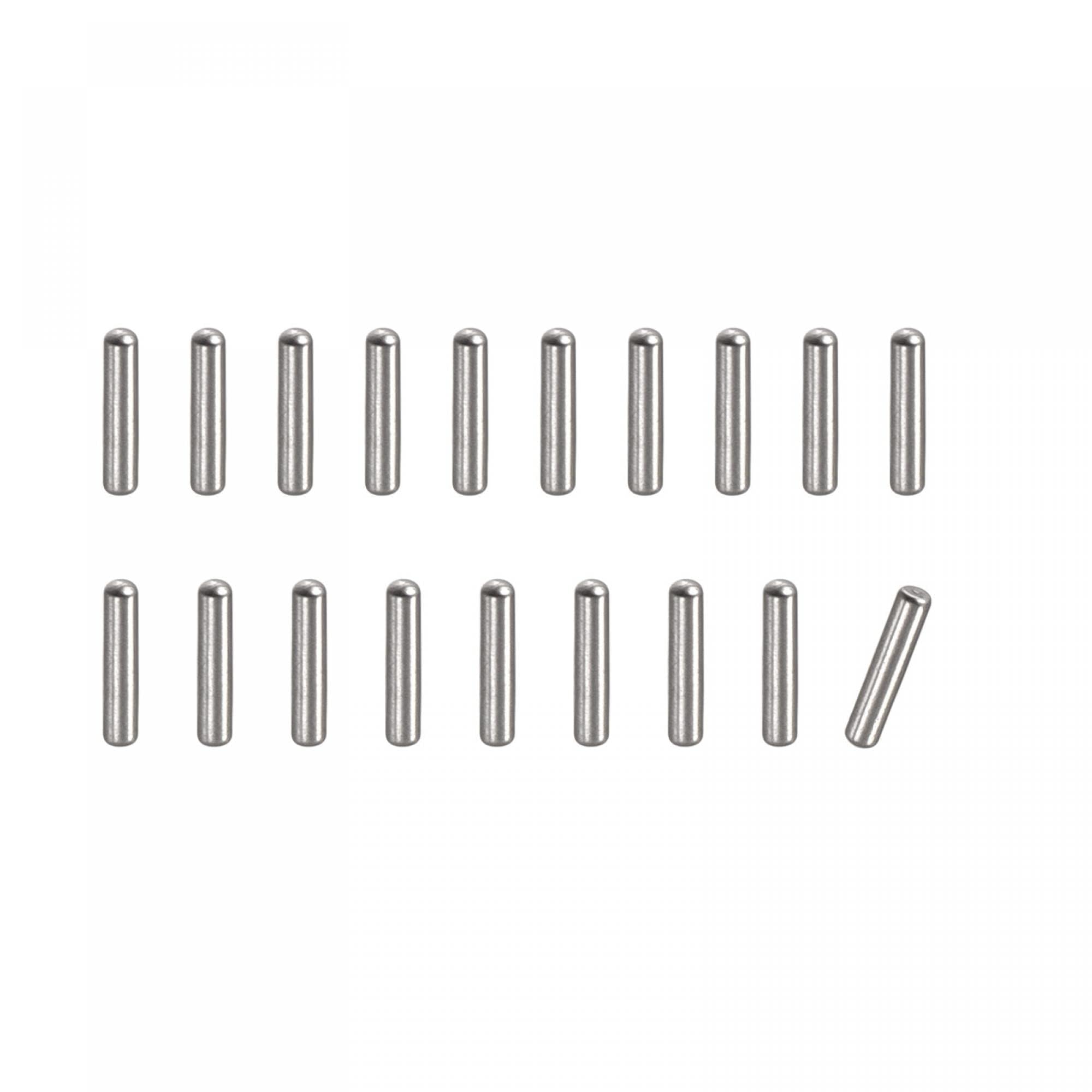 TOP-VIGOR 100Pcs 1mm x 5mm Dowel Pins, 304 Stainless Steel Round Head Flat Chamfered End Shelf Pegs Support Fasten Elements Silver Tone