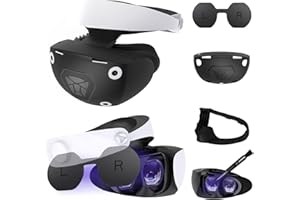 PSVR 2 Accessories, Lens Protector Cover for PS VR2,Silicone PSVR 2 Protector Cover and Face Cover, Lens Cleaning Pen for Pla