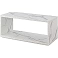 Convenience Concepts Northfield Admiral Coffee Table with Shelf, White Faux Marble