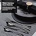 Adier-life Flatware Set, Stainless Steel Black Coated Cutlery Set with Mirror Finish for 1 person, Ideal for Gift (4 Pieces)