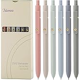 Ddaowanx Gel Pens,6 Pcs 0.5mm Retractable Quick Dry Black Ink Pens | Fine Point Smooth Writing Pens for Nurses,Teachers,Cute