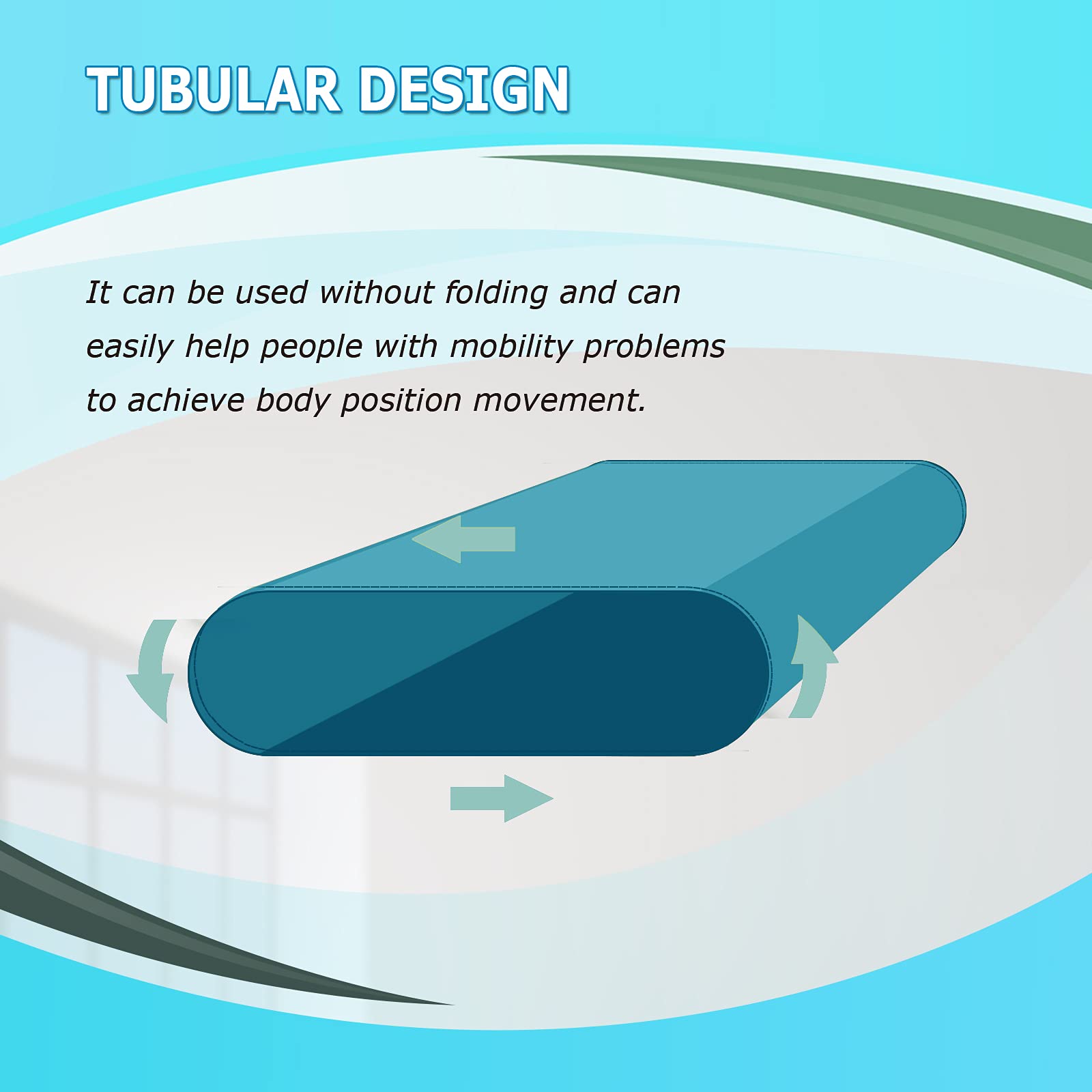 LOSCHEN Tubular Slide Sheet for Elderly Transfer, Sliding Draw Sheets to Assist Moving Elderly - for Cars, Vehicles, Wheelchairs and Bed Transfers - Hospitals & Home Care (Green, 24