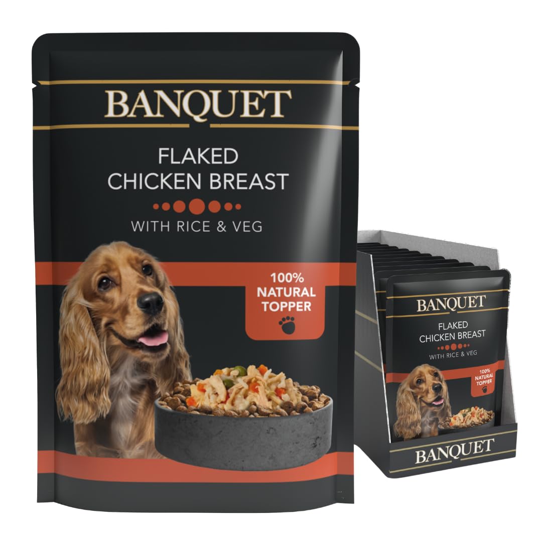 HiLife Banquet - Wet Dog Food - Flaked Chicken Breast, Rice, Veg - 100% Natural Ingredients, 15 Pouches x 100g
