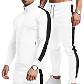 TEZO Men's Casual Active Tracksuits Full Zip Sports Jogging Suits Sets Athletic Running 2 Piece Sweatsuits with Zip Pockets