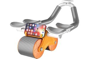 Pafal Ab Roller with Elbow Support, New Upgraded Automatic Rebound Abdominal Wheel with 4 Elbow Support, Timer, Knee Pad, Abs Workout Equipment，Dolly Core Strengthening Trainer Fitness Belly Training