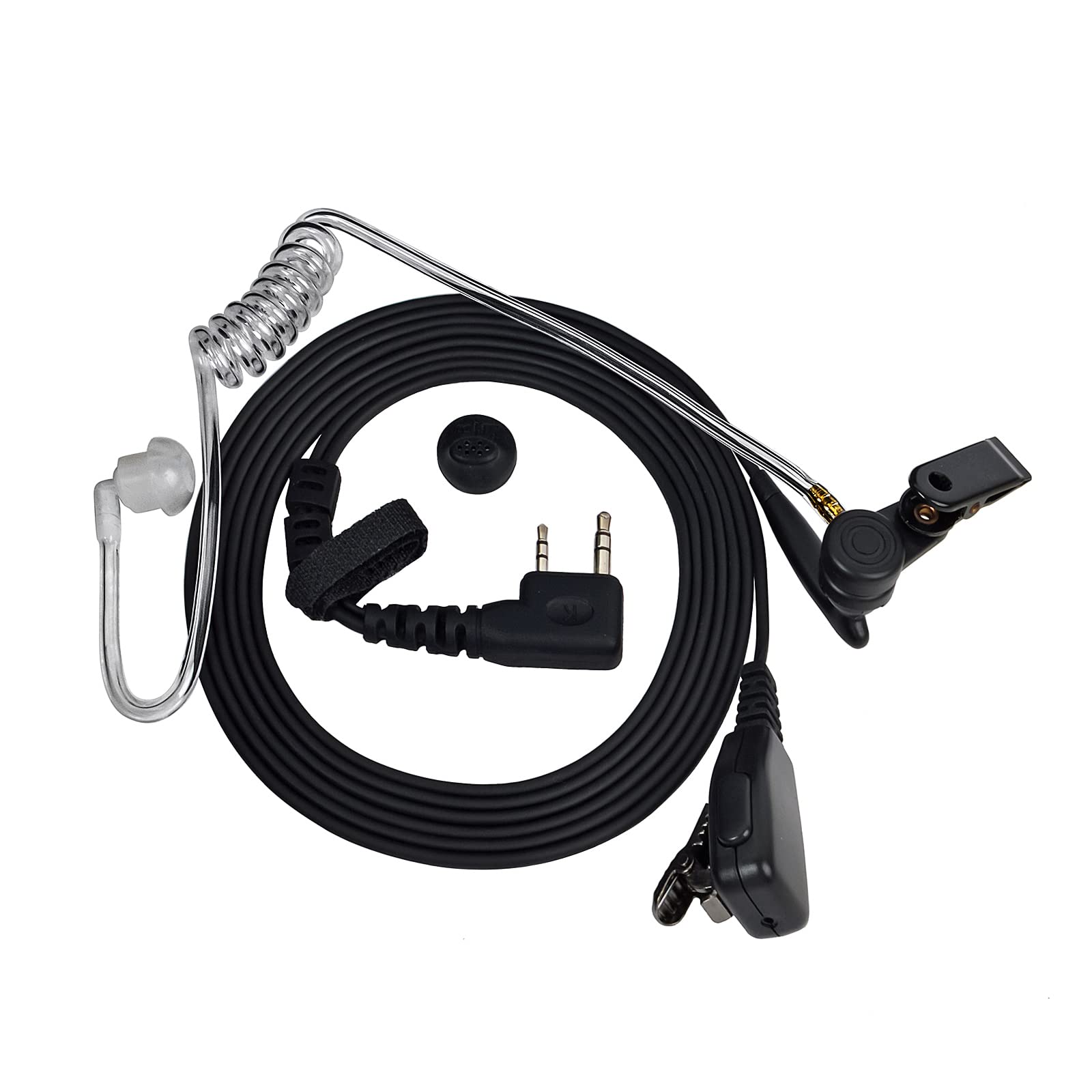 HYS 2 Pin Radio Earpiece Compatible with Kenwood Baofeng UV-5R, In-ear Earbud Conversion Surveillance Covert Air Acoustic Tube Headset for Police Security