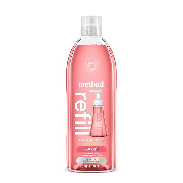 METHOD FOAMING HAND SOAP, REFILL, PINK GRAPEFRUIT, RECYCLABLE BOTTLE, BIODEGRADABLE FORMULA, 28 OZ, (PACK OF 1) (PACKAGING MAY VARY)