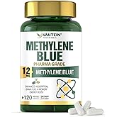TEATTY Methylene Blue Pharmaceutical Grade Supplement, USP Grade - 120 Capsules for Cellular Energy, Brain Health & Antioxidant Support