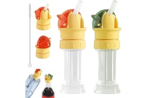 Water Bottle Spout Conversion Cap with Straw, Reusable Straw Cap Portable Water Bottle Spout Adapter, No Spill Soft Silicone 