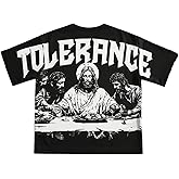 VIPWOLF Men's Figure Y2K Graphic Tee Shirt Vintage Short Sleeve Crew Neck Streetwear Novelty T-Shirts