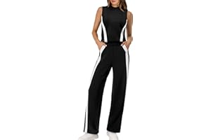 XIEERDUO Two Piece Sets for Women Summer Outfits Travel Mock Neck Lounge Sets Wide Leg Pants Beach Vacation Clothes