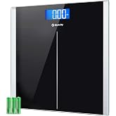 Etekcity Bathroom Scale for Body Weight, Digital, Highly Accurate, 400 lbs | Large 6mm Tempered Glass Platform, Clear LCD Dis
