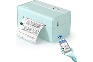 JADENS Bluetooth Thermal Label Printer -Wireless Shipping Label Printer for Small Business & Package, USPS, Etsy, Amazon, Compatible with iPhone, Windows, Android, 4x6, Label Maker, Green