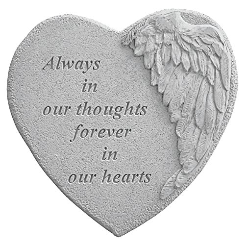 Always in Thoughts...Angel Wing Memorial Garden Marker Stepping Stone