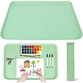 Premium Silicone Art Mat for Crafts, 24" x 16" Non-Slip Art Mat for Painting, Clay, Resin, Slime, Jewelry-Making, and Crafts – Waterproof & Easy to Clean, Raised Edges for Mess-Free Crafting (Green)