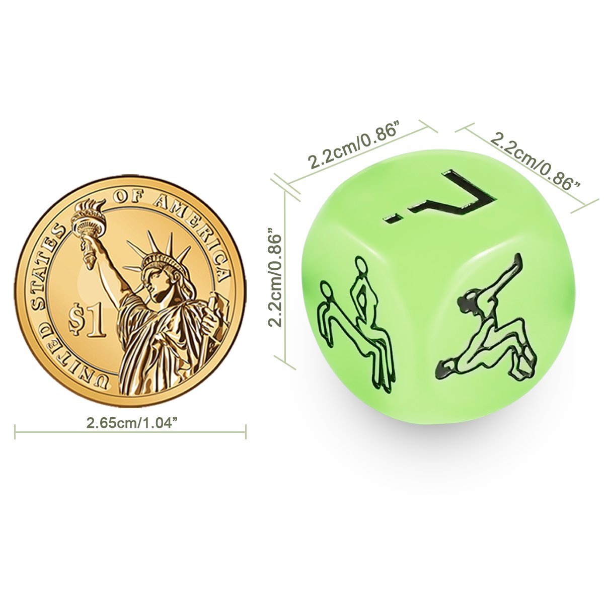 SEXY SLAVE Sex Dice for Couples - Glow in the Dark Spicy Dices with 3 Levels Up for Beginners or Advanced Players,Set of 3,Large Size