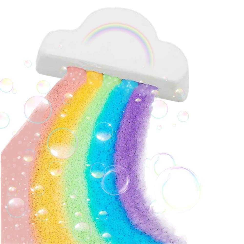 Rainbow Bath Bombs, Cloud Bath Bomb, Rainbow Cloud SPA Bath Bombs, kids Rainbow bath bombss, with Skin Moisturizing Ingredients, Great Gift Idea Halloween, Christmas(1 Pack)