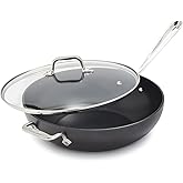 All-Clad HA1 Hard Anodized Nonstick Chef's Pan,12 Inch Induction Oven Broiler Safe 500F, Lid Safe 350F Pots and Pans, Cookware Black