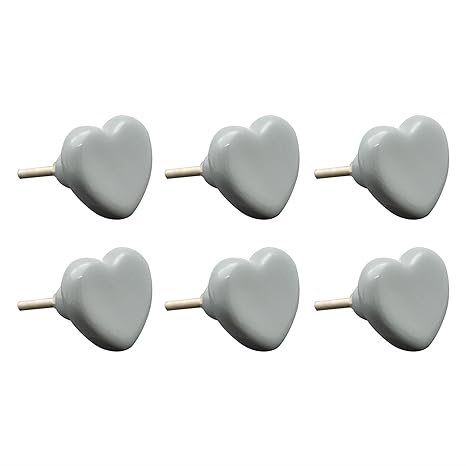 Nicola Spring Ceramic Cupboard Drawer Handle Knobs Heart Design