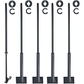 Acocony Car Flag Pole with Locking Cap and Retaining Clip | Black Plastic 20 Inches Long Heavy Duty car window flag pole Pack of 5
