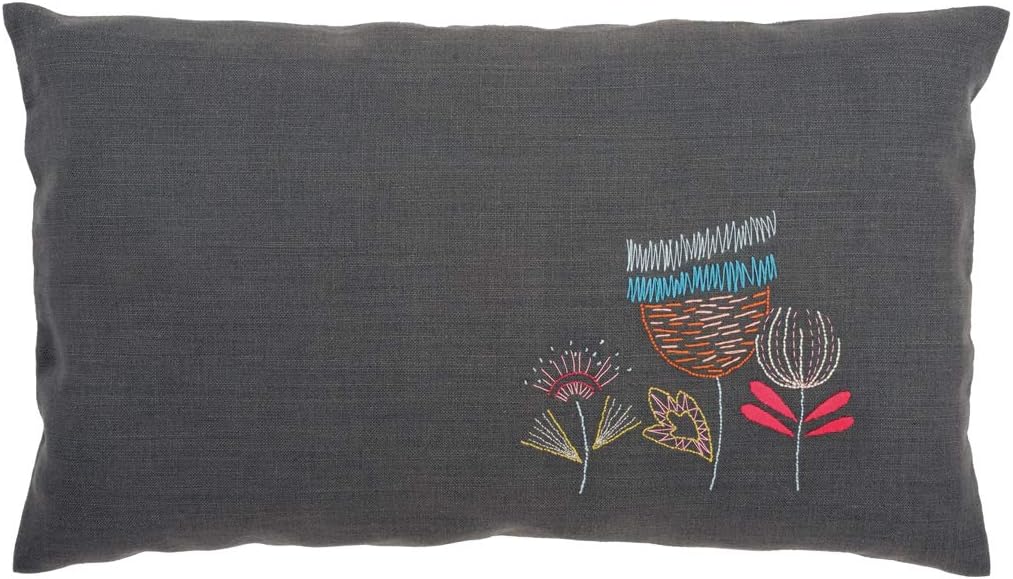 Vervaco Embroidery Kit: Cushion: Stylised Flowers, Acrylic, NA, 50 x 30cm, N\a