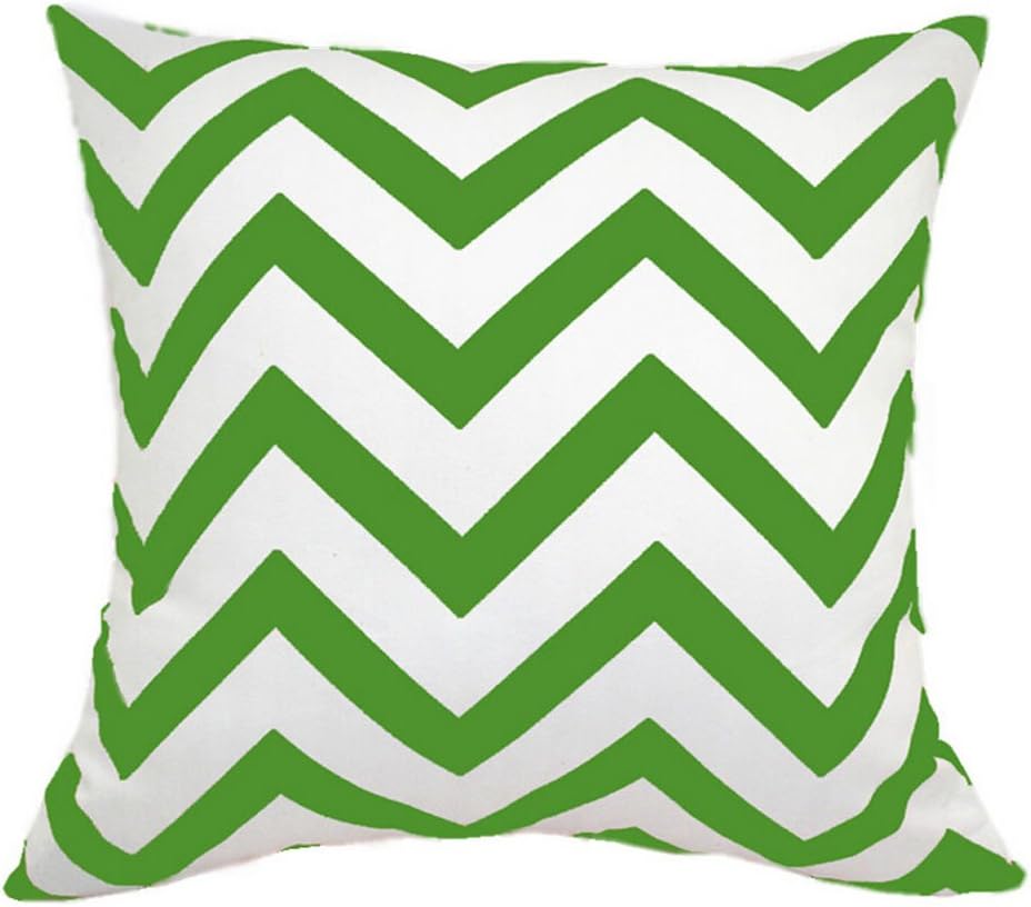 Sykting 2pcs 18" X 18" Square Chevron Stripe Throw Pillow Cover Cushion Case Home Decoration Green