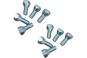 GODUOG 10 Pack 11062A Trailer Lug Bolts 1/2"-20 x 1-5/8", Solid Steel with Zinc-Plated Finish, Fits 5-Lug Hubs Screws, Compatible with Boat & Utility Trailers Wheel Bolts