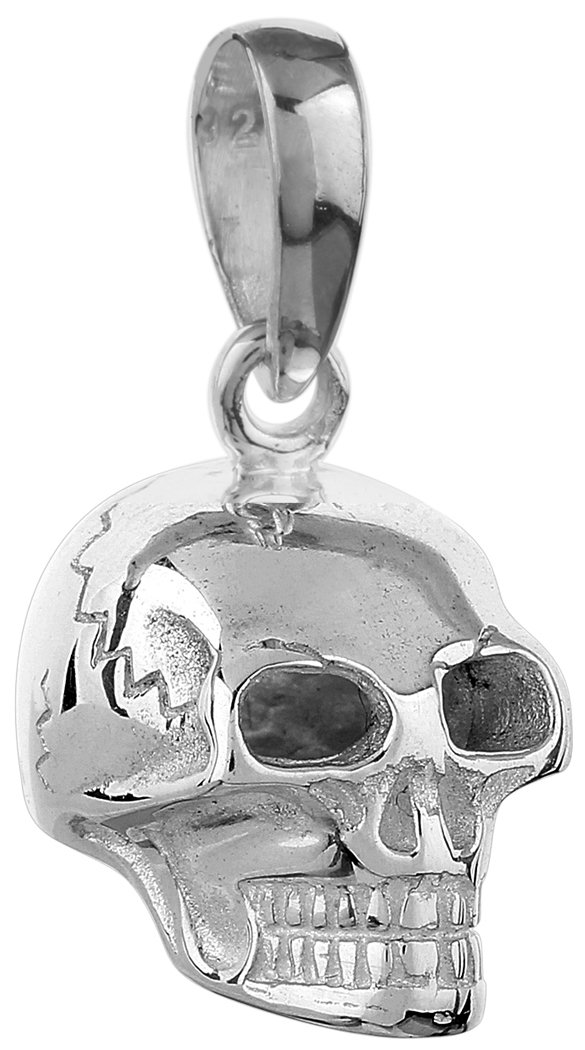 Kuzzoi Silver Skull Pendant for Chains Solid 925 Sterling Silver for Necklaces