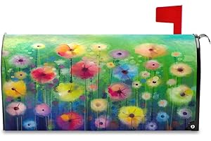 WIHVE Mailbox Cover Magnetic Watercolor Abstract Flowers Mail Wraps Cover Magnetic 25.5 x 21 Inch