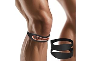OPOX 2PCS Patella Band, Patellar Tendon Support Strap for Knee Pain and Tendonitis, Knee Brace for Women & Men, Patella Support Strap for Soccer, Basketball, Running, Tennis, Lightweight Patella Stabilizer for Left & Right Knee - Black