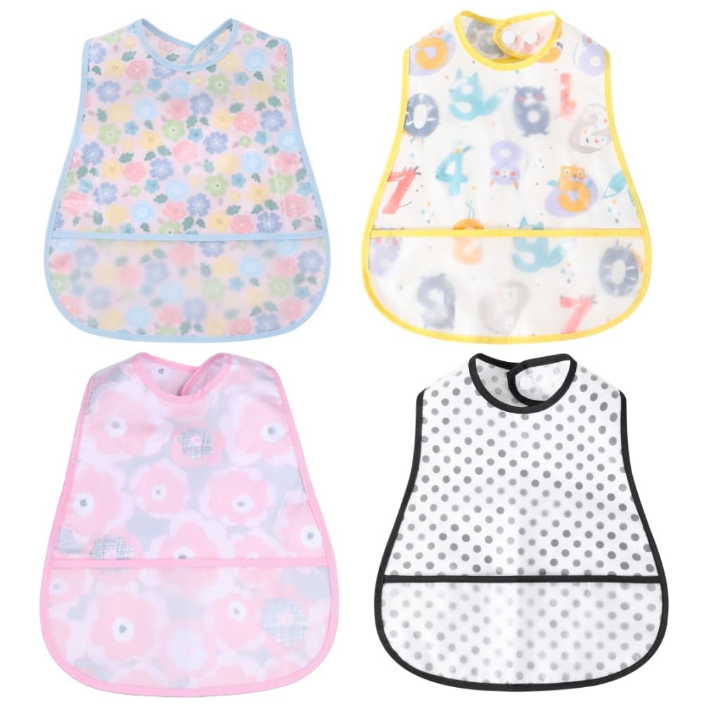 Photo 1 of Baby bibs Waterproof Toddler bib - Feeding bib with Pocket for Infant Boy Girl Washable 6-46M
