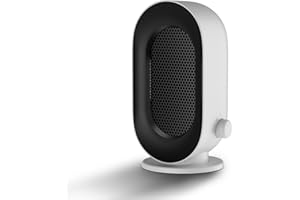 DUOMIY Space Heater for Indoor Use, 600W Electric Heater for Office with Three Adjustable Speeds, Overheating Protection, Tip-Over Shutoff (White)