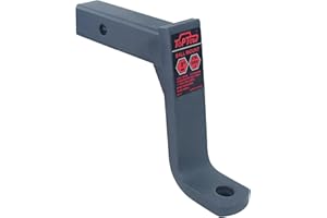 TOPTOW 64167 Trailer Hitch Ball Mount 8-inch Drop, Fits 2 inch Hitch Receiver, Matte Black