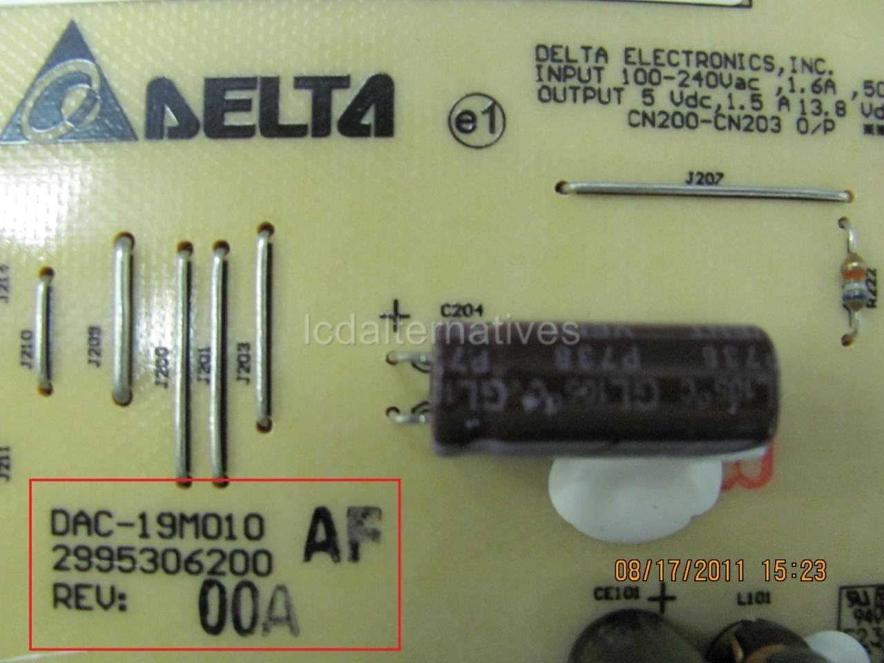 v7 r22w02 dac 19m010 lcd monitor repair kit capacitors only not the entire board