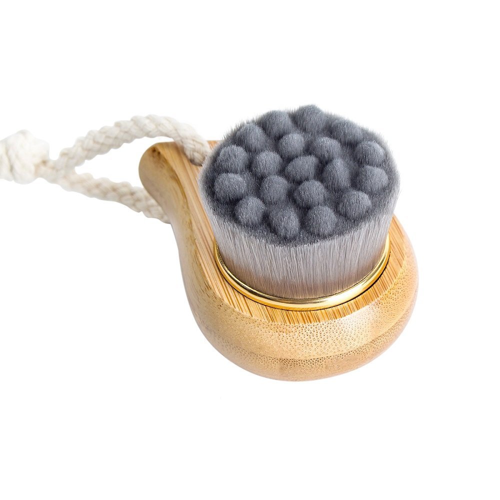 Rosette Bamboo Charcoal Fiber Face Brushes Soft Facial Cleanser Facial Skin Care Tool pore cleaner Exfoliate Brush Bamboo Handle (gray): Beauty