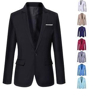Boys Blazer Kids Casual One Button School Blazer Coats Suit Jacket with | Pockets 10-18 Years
