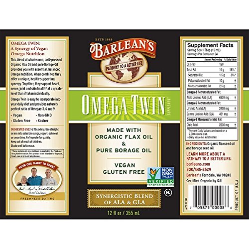 Barlean's Omega Twin Oil, 12-oz