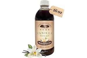 Madagascar Bourbon Pure Vanilla Extract, 16oz bottle. Pure Vanilla Extract for Baking and Cooking, Extracted and bottled in the USA by Lincoln County Reserve. Sugar Free and Gluten Free.