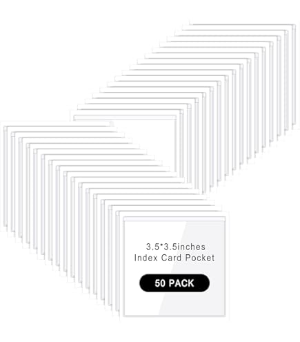 60 Pcs Index Card Pockets, 5" X 8" Clear Adhesive Pockets Label Plastic Labels Holders For Storage Bins Clear Photo Sleeves For Library Office Classroom Organizer Supplies