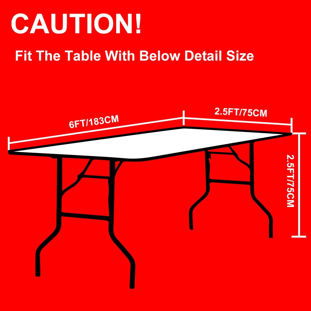 Eurmax 6Ft Rectangular Fitted Spandex Tablecloths Wedding Party Table Covers Event Stretchable Tablecloth (Black): Home & Kitchen