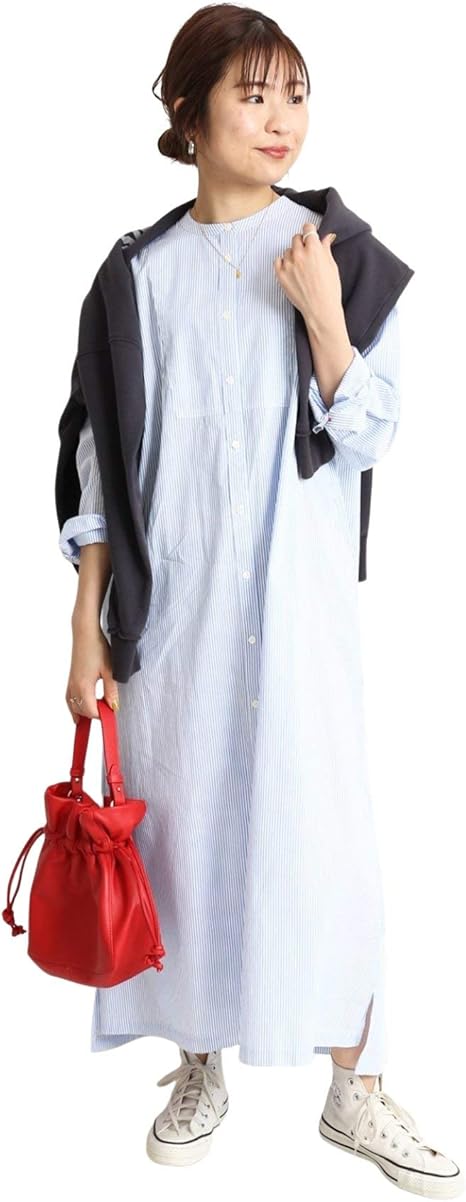 Amazon Co Jp スローブイエナ 追加 キャンブリックシャツワンピース フリー ブルー A 服 ファッション小物